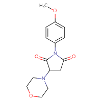 Chemical structure of 1-(4-methoxyphenyl)-3-(morpholin-4-yl)pyrrolidine-2,5-dione - CSSB00132462233