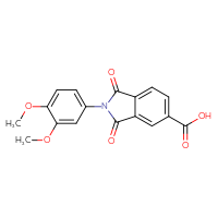 Chemical structure of 2-(3,4-dimethoxyphenyl)-1,3-dioxo-2,3-dihydro-1H-isoindole-5-carboxylic acid - CSSB00102558854