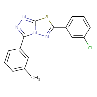 Chemical structure of 6-(3-chlorophenyl)-3-(3-methylphenyl)-[1,2,4]triazolo[3,4-b][1,3,4]thiadiazole - CSSB00121633084