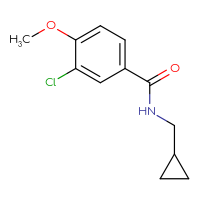 Chemical structure of 3-chloro-N-(cyclopropylmethyl)-4-methoxybenzamide - CSSB01994207101