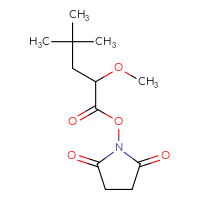 Chemical structure of 2,5-dioxopyrrolidin-1-yl 2-methoxy-4,4-dimethylpentanoate - CSSB20269535525