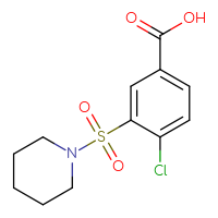 Chemical structure of 4-chloro-3-(piperidine-1-sulfonyl)benzoic acid - CSSB00000387390