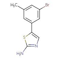Chemical structure of 5-(3-bromo-5-methylphenyl)-1,3-thiazol-2-amine - CSSB02129596927