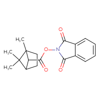 Chemical structure of 1,3-dioxo-2,3-dihydro-1H-isoindol-2-yl 1,6,6-trimethylbicyclo[2.1.1]hexane-5-carboxylate - CSSB06258921859