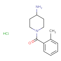 Chemical structure of 1-(2-methylbenzoyl)piperidin-4-amine hydrochloride - CSSB02495338089