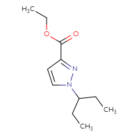 Chemical structure of ethyl 1-(pentan-3-yl)-1H-pyrazole-3-carboxylate - CSSB01991795290