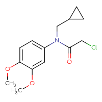 Chemical structure of 2-chloro-N-(cyclopropylmethyl)-N-(3,4-dimethoxyphenyl)acetamide - CSSB00020650224