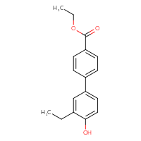 Chemical structure of ethyl 3'-ethyl-4'-hydroxy-[1,1'-biphenyl]-4-carboxylate - CSSB02363753018
