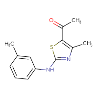 Chemical structure of 1-{4-methyl-2-[(3-methylphenyl)amino]-1,3-thiazol-5-yl}ethan-1-one - CSSB00025733621
