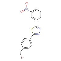Chemical structure of 2-[4-(bromomethyl)phenyl]-5-(3-nitrophenyl)-1,3,4-thiadiazole - CSSB00025742912
