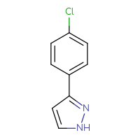 Chemical structure of 3-(4-chlorophenyl)-1H-pyrazole - CSSB00011219911