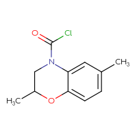 Chemical structure of 2,6-dimethyl-3,4-dihydro-2H-1,4-benzoxazine-4-carbonyl chloride - CSSB14959847312