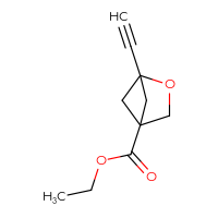 Chemical structure of ethyl 1-ethynyl-2-oxabicyclo[2.1.1]hexane-4-carboxylate - CSSB07113702577