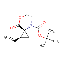 Chemical structure of methyl (1R,2S)-1-{[(tert-butoxy)carbonyl]amino}-2-ethenylcyclopropane-1-carboxylate - CSSB00015482412