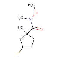 Chemical structure of 3-fluoro-N-methoxy-N,1-dimethylcyclopentane-1-carboxamide - CSSB20569348350