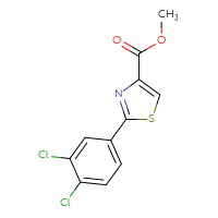 Chemical structure of methyl 2-(3,4-dichlorophenyl)-1,3-thiazole-4-carboxylate - CSSB00005596144