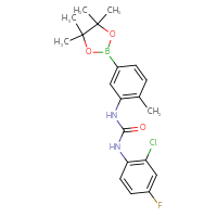 Chemical structure of 1-(2-chloro-4-fluorophenyl)-3-[2-methyl-5-(4,4,5,5-tetramethyl-1,3,2-dioxaborolan-2-yl)phenyl]urea - CSSB21332090098