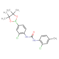 Chemical structure of 1-[2-chloro-4-(4,4,5,5-tetramethyl-1,3,2-dioxaborolan-2-yl)phenyl]-3-(2-chloro-4-methylphenyl)urea - CSSB21332086876