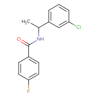 Chemical structure of N-[1-(3-chlorophenyl)ethyl]-4-fluorobenzamide - CSSB00000579563