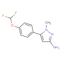 Chemical structure of 5-[4-(difluoromethoxy)phenyl]-1-methyl-1H-pyrazol-3-amine - CSSB02525400629