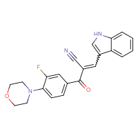 Chemical structure of 2-[3-fluoro-4-(morpholin-4-yl)benzoyl]-3-(1H-indol-3-yl)prop-2-enenitrile - CSSB02125603390