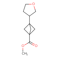 Chemical structure of methyl 3-(oxolan-3-yl)bicyclo[1.1.1]pentane-1-carboxylate - CSSB06371872476