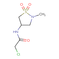 Chemical structure of 2-chloro-N-(2-methyl-1,1-dioxo-1λ⁶,2-thiazolidin-4-yl)acetamide - CSSB06656942193