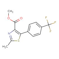 Chemical structure of methyl 2-methyl-5-[4-(trifluoromethyl)phenyl]-1,3-thiazole-4-carboxylate - CSSB00044783064
