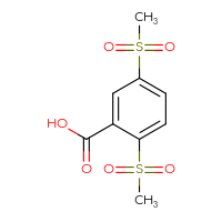 Chemical structure of 2,5-dimethanesulfonylbenzoic acid - CSSB00134616397