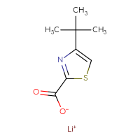 Chemical structure of lithium(1+) 4-tert-butyl-1,3-thiazole-2-carboxylate - CSSB00102947286