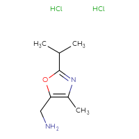 Chemical structure of 1-[4-methyl-2-(propan-2-yl)-1,3-oxazol-5-yl]methanamine dihydrochloride - CSSB00015206399