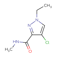 Chemical structure of 4-chloro-1-ethyl-N-methyl-1H-pyrazole-3-carboxamide - CSSB00103285290