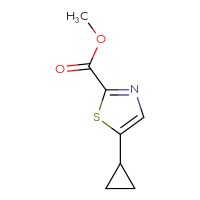 Chemical structure of methyl 5-cyclopropyl-1,3-thiazole-2-carboxylate - CSSB00038030231