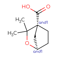 Chemical structure of rac-(1R,4R)-3,3-dimethyl-2-oxabicyclo[2.2.1]heptane-4-carboxylic acid - CSSB21474899781