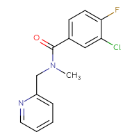 Chemical structure of 3-chloro-4-fluoro-N-methyl-N-[(pyridin-2-yl)methyl]benzamide - CSSB02016730958