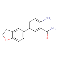 Chemical structure of 2-amino-5-(2,3-dihydro-1-benzofuran-5-yl)benzamide - CSSB03982261368