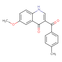 Chemical structure of 6-methoxy-3-(4-methylbenzoyl)-1,4-dihydroquinolin-4-one - CSSB00132735678