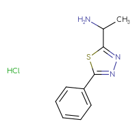Chemical structure of 1-(5-phenyl-1,3,4-thiadiazol-2-yl)ethan-1-amine hydrochloride - CSSB00159312743