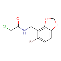 Chemical structure of N-[(5-bromo-2H-1,3-benzodioxol-4-yl)methyl]-2-chloroacetamide - CSSB21332093717