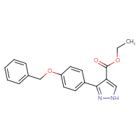 Chemical structure of ethyl 3-[4-(benzyloxy)phenyl]-1H-pyrazole-4-carboxylate - CSSB06582842451