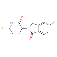 Chemical structure of 3-(5-iodo-1-oxo-2,3-dihydro-1H-isoindol-2-yl)piperidine-2,6-dione - CSSB00159323046