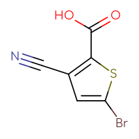 Chemical structure of 5-bromo-3-cyanothiophene-2-carboxylic acid - CSSB06358982682