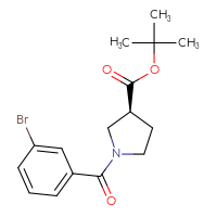 Chemical structure of tert-butyl (3S)-1-(3-bromobenzoyl)pyrrolidine-3-carboxylate - CSSB06869530257