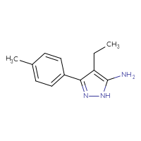 Chemical structure of 4-ethyl-3-(4-methylphenyl)-1H-pyrazol-5-amine - CSSB00011334260