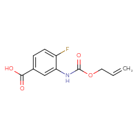 Chemical structure of 4-fluoro-3-{[(prop-2-en-1-yloxy)carbonyl]amino}benzoic acid - CSSB00000295868