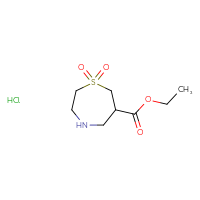 Chemical structure of ethyl 1,1-dioxo-1λ⁶,4-thiazepane-6-carboxylate hydrochloride - CSSB21043403572