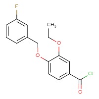 Chemical structure of 3-ethoxy-4-[(3-fluorophenyl)methoxy]benzoyl chloride - CSSB00020597101