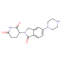 Chemical structure of 3-[1-oxo-5-(piperazin-1-yl)-2,3-dihydro-1H-isoindol-2-yl]piperidine-2,6-dione - CSSB03496575577