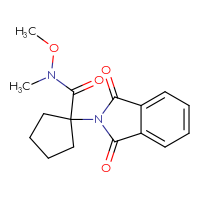 Chemical structure of 1-(1,3-dioxo-2,3-dihydro-1H-isoindol-2-yl)-N-methoxy-N-methylcyclopentane-1-carboxamide - CSSB02271960049
