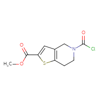 Chemical structure of methyl 5-(carbonochloridoyl)-4H,5H,6H,7H-thieno[3,2-c]pyridine-2-carboxylate - CSSB06828654092